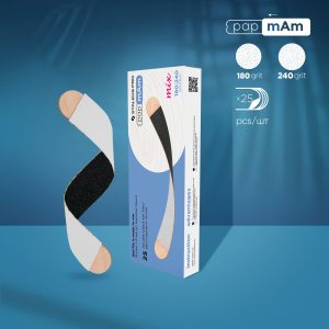 STALEKS EXPERT Ahşap Baz Üzerinde Değiştirilebilir PapmAm Mix Çift Taraflı Törpüler, 180/240 Grit (25 Adet)
