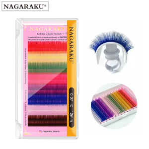 Nagaraku Gökkuşağı Renkli Tekli İpek Kirpik