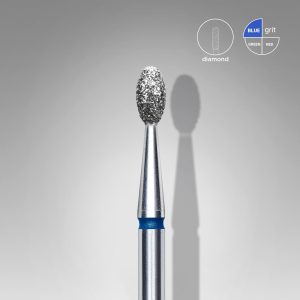 STALEKS EXPERT Elmas freze “zeytin” mavi, çap 2,5 mm, çalışma kısmı 5 mm