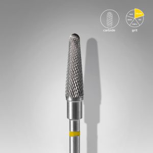 STALEKS EXPERT Sert alaşım kesik koni freze, sarı, çap 4 mm, çalışma kısmı 13 mm