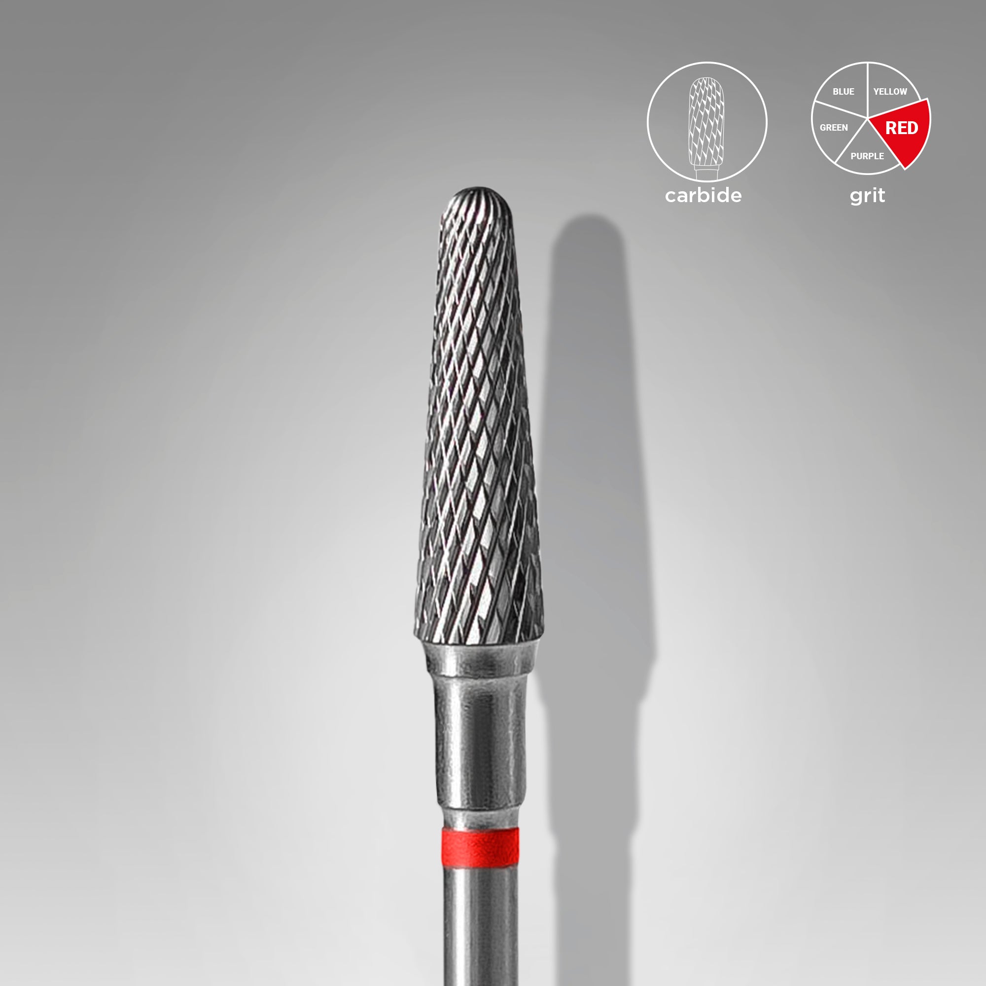 STALEKS EXPERT Sert alaşım kesik koni freze, kırmızı, çap 4 mm, çalışma kısmı 13 mm