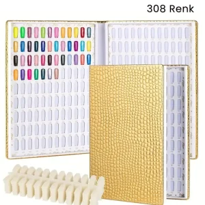 Kitap Kartela Kalıcı Oje Kitap Renk Kartelası & İç Tırnak Seti - 308