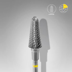 STALEKS EXPERT Sert alaşım kesik koni freze, sarı, çap 6 mm, çalışma kısmı 14 mm