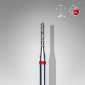 STALEKS EXPERT Elmas frez, yuvarlak silindir, kırmızı, çap 1,4 mm, çalışma kısmı 8 mm