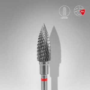 STALEKS EXPERT Sert alaşım alev freze, kırmızı, çap 5 mm, çalışma kısmı 13,5 mm