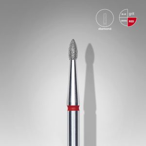 STALEKS EXPERT Elmas freze sivri tomurcuk kırmızı, çap 1,8 mm, çalışma kısmı 4 mm