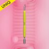 STALEKS UNIQ 10 TYPE 2 Gummy Sarı Silikon Saplı Tırnak İtici (Dar Yuvarlak Uç ve Eğik Uç)