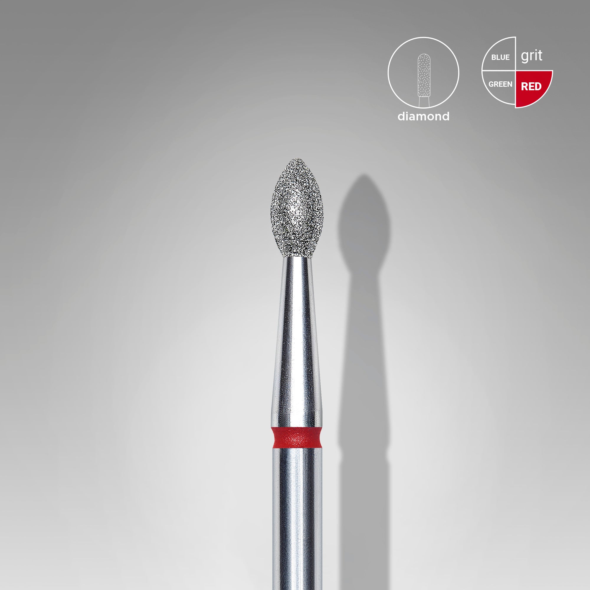 STALEKS EXPERT Elmas freze sivri tomurcuk kırmızı, çap 2,5 mm, çalışma kısmı 4,5 mm