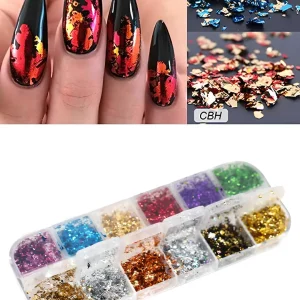 Tırnak Süsleme Folyo Parçaları, Nail Art Tırnak Süsleme Folyo Seti 12'li