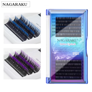 Nagaraku Ombre Mor Mavi Klasik Tekli İpek Kirpik
