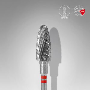 STALEKS EXPERT Solaklar için sert alaşım mısır freze, kırmızı, çap 6 mm, çalışma kısmı 14 mm