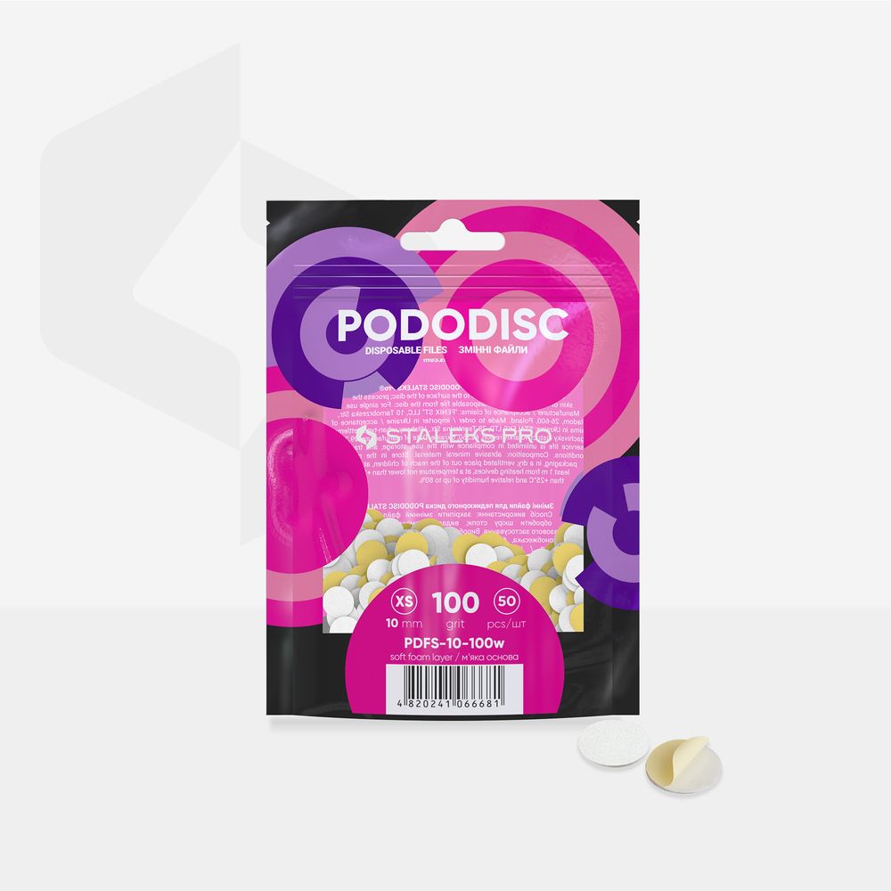 STALEKS EXPERT 10 PODODISC XS PODODISC pedikür diski için yumuşak tabanlı değiştirilebilir yapışkan yedek zımpara, 100 grit 10 mm (50 adet) - Görsel 3