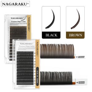 Nagaraku Gri Siyah Kahverengi Split Tips Elips Kirpik
