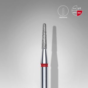 STALEKS EXPERT Elmas freze, kesik koni, kırmızı, çap 1,8 mm, çalışma kısmı 8 mm
