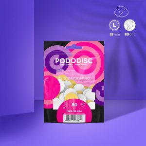 STALEKS EXPERT 25 PODODISC L pedikür diski için yumuşak tabanlı değiştirilebilir yapışkan yedek zımpara, 80 grit 25 mm (50 adet)
