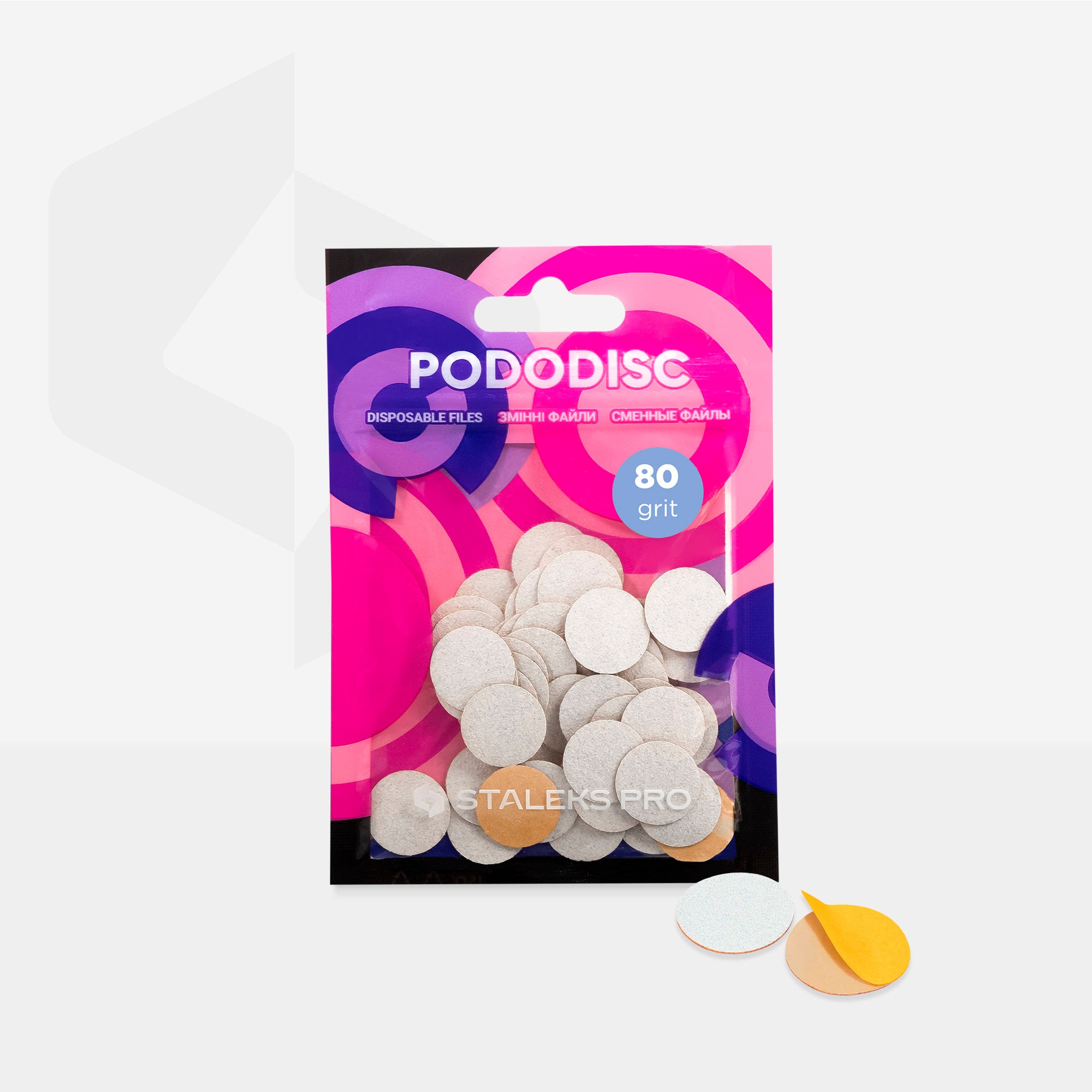 STALEKS EXPERT 15 PODODISC S pedikür diski için yapışkan zımpara, 80 grit 15 mm (50 adet) - Görsel 3