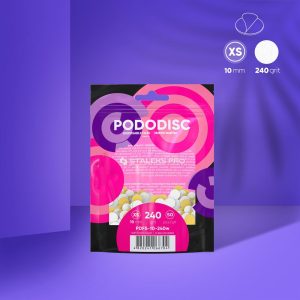 STALEKS EXPERT 10 PODODISC XS PODODISC pedikür diski için yumuşak tabanlı değiştirilebilir yapışkan yedek zımpara, 240 grit 10 mm (50 adet)