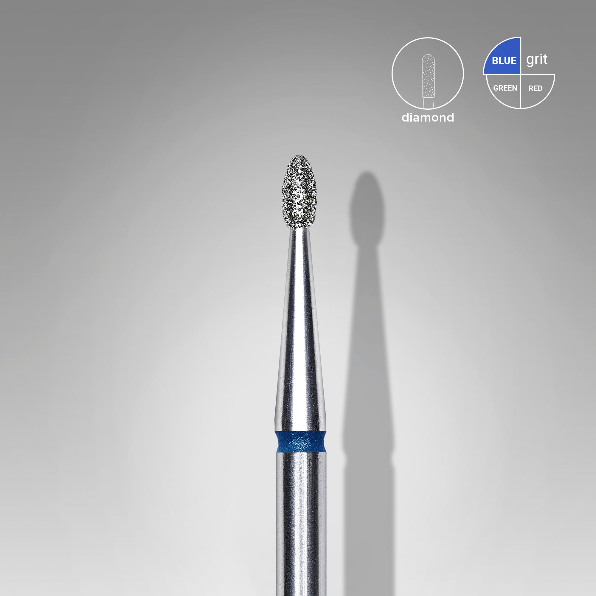 STALEKS EXPERT Elmas freze, yuvarlak tomurcuk, mavi, çap 1,6 mm, çalışma kısmı 3,4 mm
