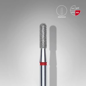 STALEKS EXPERT Elmas freze, yuvarlak silindir, kırmızı, çap 2,3 mm, çalışma kısmı 8 mm