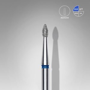 STALEKS EXPERT Elmas freze, sivri tomurcuk, mavi, çap 1,8 mm, çalışma kısmı 4 mm