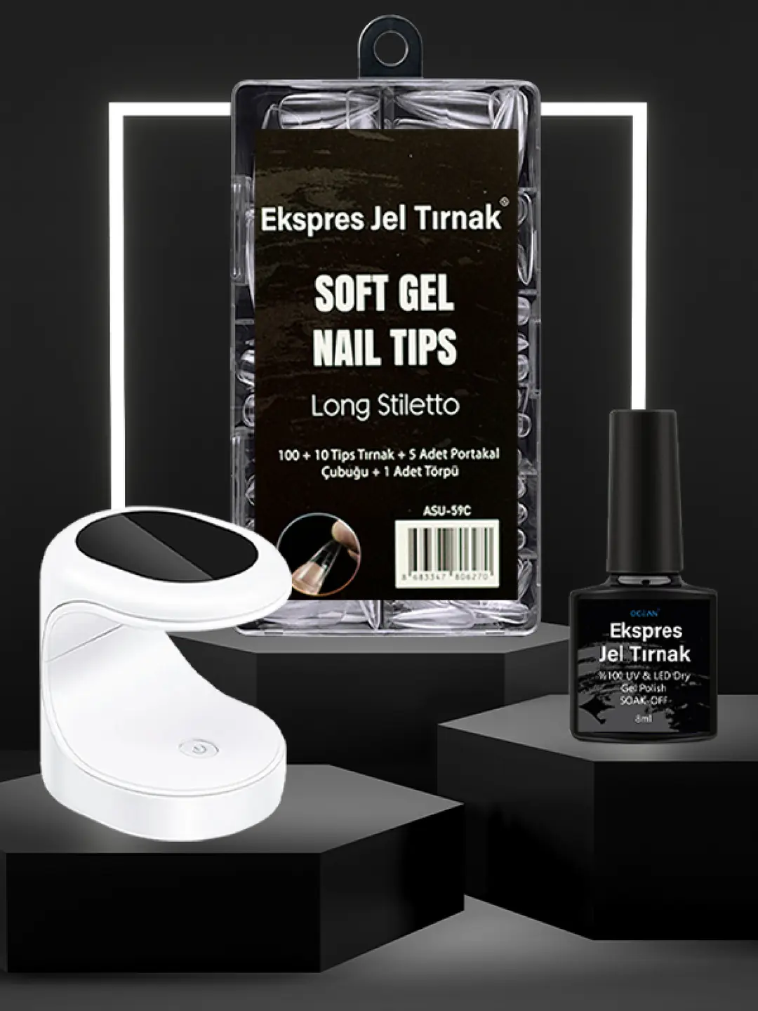 Mini Uv Led Işık Oje&tırnak Kurutucu,express Protez Tırnak Kiti, Express Kurutma Cilası