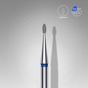 STALEKS EXPERT Elmas freze, yuvarlak tomurcuk, mavi, çap 1,2 mm, çalışma kısmı 3 mm