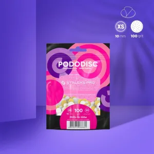 STALEKS EXPERT 10 PODODISC XS PODODISC pedikür diski için yumuşak tabanlı değiştirilebilir yapışkan yedek zımpara, 100 grit 10 mm (50 adet)