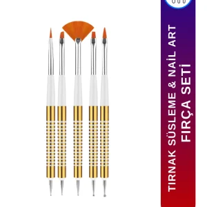Tırnak Süsleme Fırçası, Nail Art Fırça, Tırnak Desen Fırçası Seti - 2195