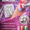 Ombre Süngeri Nail Art Süngeri 200 Adet Beyaz Sünger + 1 Adet Metal Tutucu Set