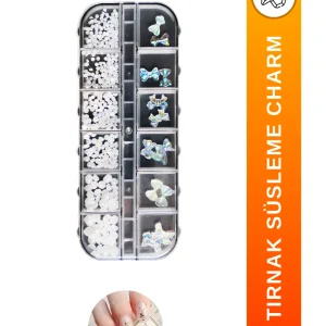 Tırnak Charm Tırnak Süsleme Seti Nail Art Charms Protez Tırnak Süsleme Objeleri