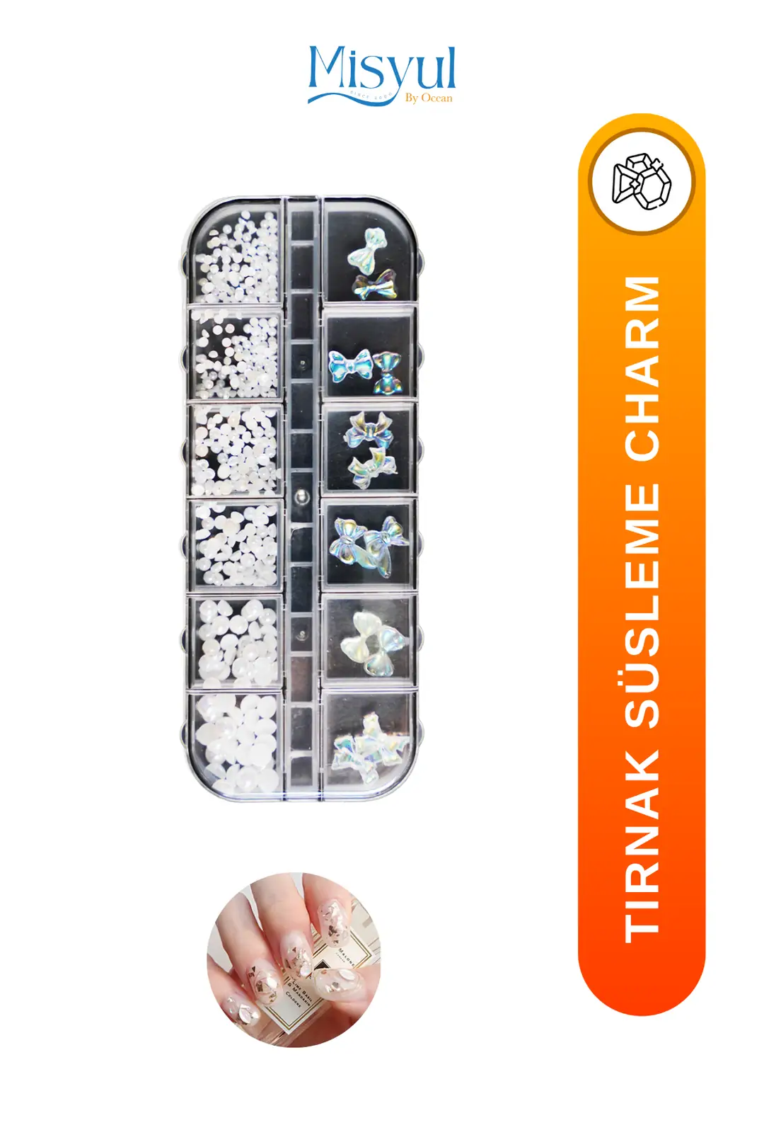 Tırnak Charm Tırnak Süsleme Seti Nail Art Charms Protez Tırnak Süsleme Objeleri