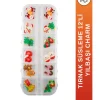 Yılbaşı Charm 12'li Yılbaşı Temalı Tırnak Süsleme Nail Art - 3504