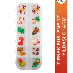 Yılbaşı Charm 12'li Yılbaşı Temalı Tırnak Süsleme Nail Art - 3504