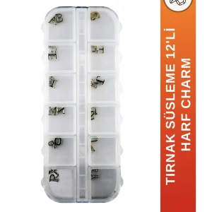Harf Charm 12'li Harfli Tırnak Süsleme Nail Art