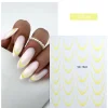 Tırnak Sticker Protez Tırnak Kalıcı Oje Süsleme 5D Sticker - Sarı