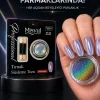 Gökkuşağı Holografik Tırnak Tozu Kalıcı Oje Üstü Parlak Efektli Nail Art Tozu