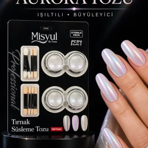 Pastel Aurora Tozu Seti Soft Yansımalı Nail Art Tırnak Süsleme Tozu 4'lü