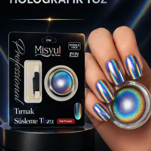 Gökkuşağı Holografik Toz Rainbow Chrome Effect 7 Renk Yansımalı Nail Art Tırnak Süsleme Tozu