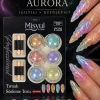 Jel Görünümlü Aurora Toz Seti Islak Görünümlü Sedefli Nail Art Tırnak Süsleme Tozu 6'lı