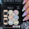 Buzlu Aurora Tozu Seti, Kuzey Işıkları Efektli Kristal Nail Art Tırnak Süsleme Tozu 6'lı
