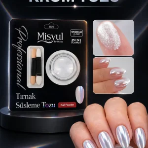 İnci Efektli Tırnak Tozu, Pearl Chrome Holografik Yansımalı Nail Art Tozu