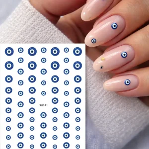 Tırnak Sticker Protez Tırnak Kalıcı Oje Süsleme, Nazar Boncuğu Nail Art Sticker