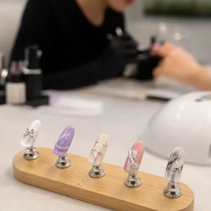Tırnak Sergileme Standı, Mıknatıslı Tips Tutucu Stand 5'li - Gold