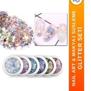 Glitter Yüz ve Vücut Sim Ve Pul Seti Nail Art Ve Makyaj Glitter Süsleme Seti