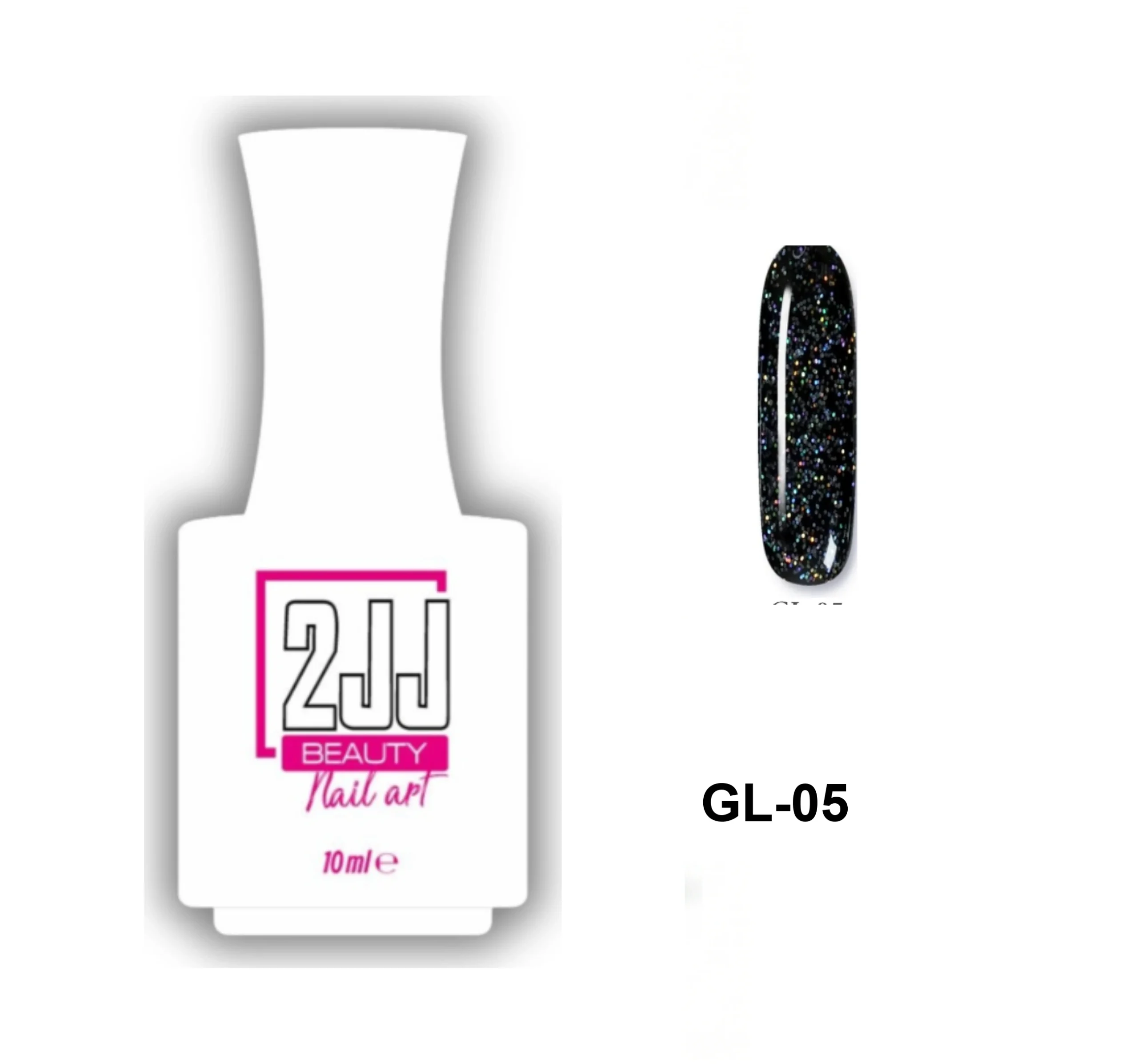 2JJ Glitter Kalıcı Oje GL-05 beyaz şişe simli kalıcı oje