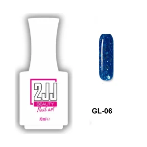2JJ Glitter Kalıcı Oje GL-06 beyaz şişe simli kalıcı oje