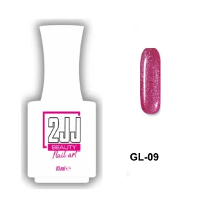 2JJ Glitter Kalıcı Oje GL-09 beyaz şişe simli kalıcı oje