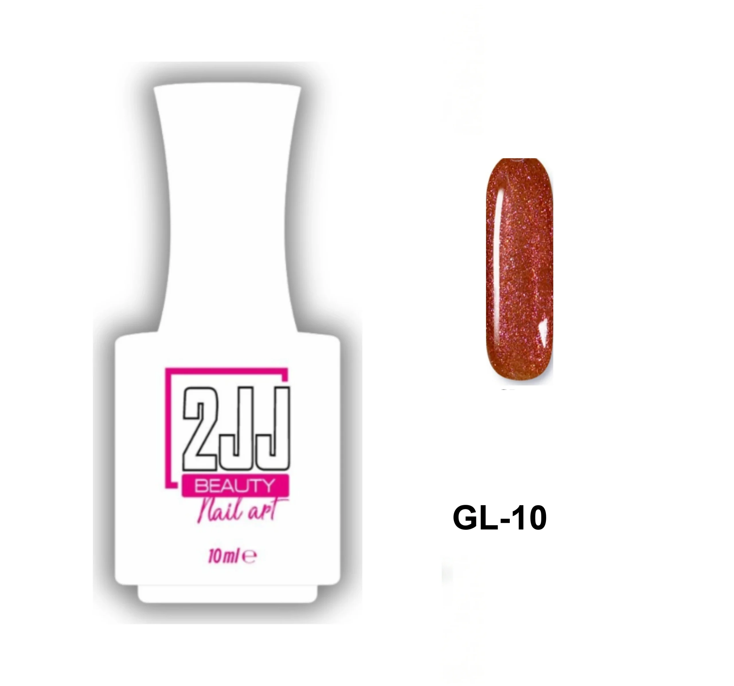 2JJ Glitter Kalıcı Oje GL-10 beyaz şişe simli kalıcı oje