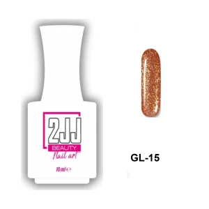 2JJ Glitter Kalıcı Oje GL-15 beyaz şişe simli kalıcı oje