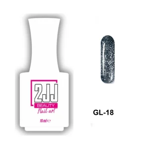 2JJ Glitter Kalıcı Oje GL-18 beyaz şişe simli kalıcı oje